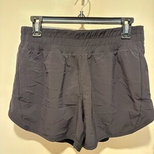 Women's Athletic Shorts — Black and Blue